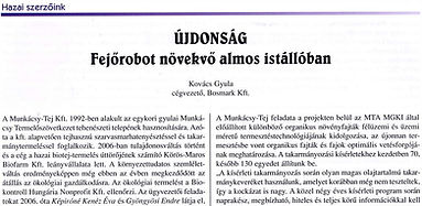 Holstein 2010.03<br />
Robotfejés a gyakorlatban
